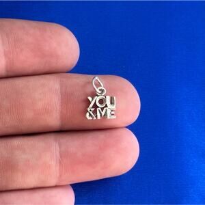 Sterling Silver You and Me Charm, Silver You and Me Charm